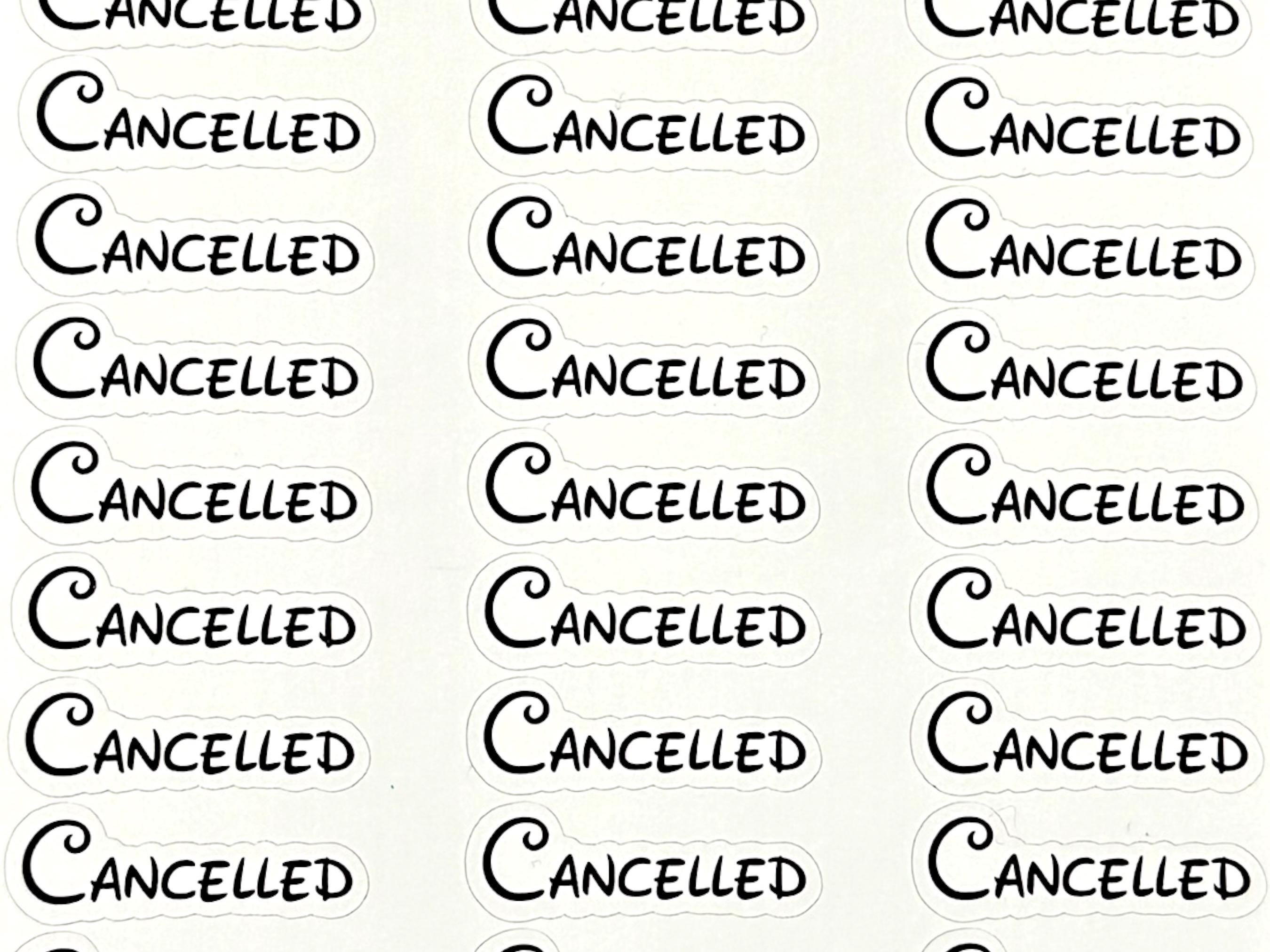 Xancalled Sticker Cancelled Script Planner Stickers, 42 Stickers per Sheet, Narrow/fun ...