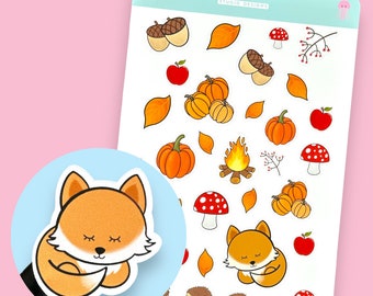 Cute Autumn Planner Sticker Sheet