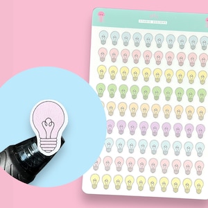 Pastell Glühbirnen Planer Sticker, 90 Sticker pro Blatt