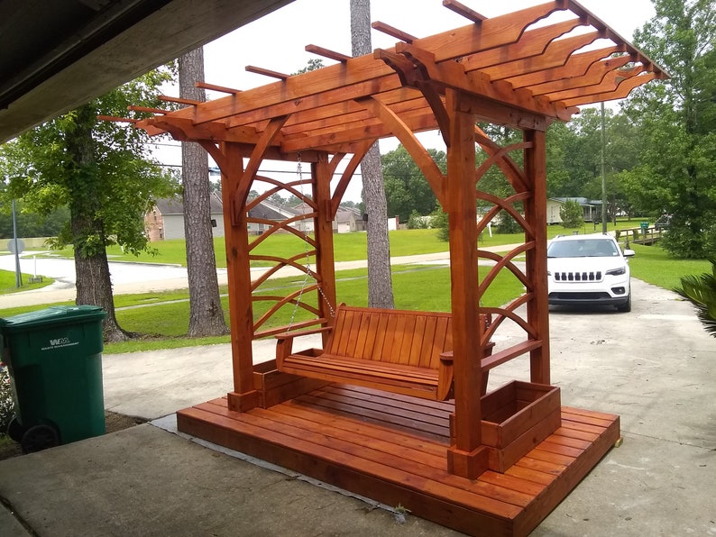 Pergola Swing frame and deck plans Etsy