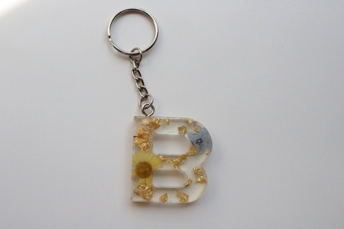 Letter B resin keychain Etsy