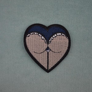 Iron-on heart patch, embroidered badge on iron