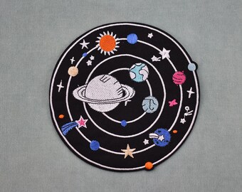 Iron-on embroidered galaxy patch, iron-on Milky Way patch to iron or sew