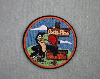 Costa Rica iron-on patch, embroidered iron-on patch, iron on patch, sew-on patch, applique