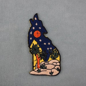 Moonlight wolf patch, embroidered iron-on patch, iron on patch, sewing patch, customize clothing and accessories