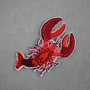 Iron-on or sew-on iron-on or sew-on iron-on lobster patch, customize clothing and accessories