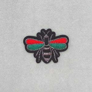 Parche de insecto bordado termoadhesivo rojo y verde, parche termoadhesivo, parche para coser, personaliza ropa y accesorios