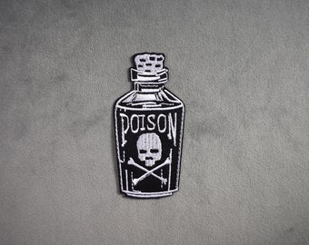 Poison iron-on patch, embroidered badge on iron