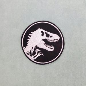 Tyrannosaurus patch, iron-on, embroidered dinosaur badge on iron