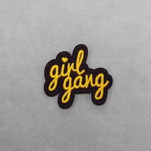 Girl gang golden patch, iron-on or sew-on embroidered iron-on patch, customize clothes and accessories