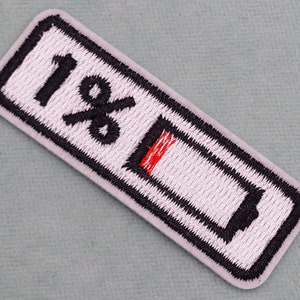 Low battery patch, embroidered iron-on patch, sewing patch, customize clothing and accessories image 2