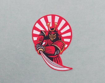 Patch samouraï thermocollant 10 cm / 14 cm, écusson brodé