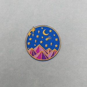 Starry sky illustration patch, embroidered iron-on badge, customize clothing and accessories