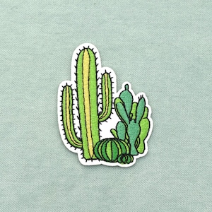 Varios parches de cactus, 5 cm / 6 cm, parche bordado termoadhesivo
