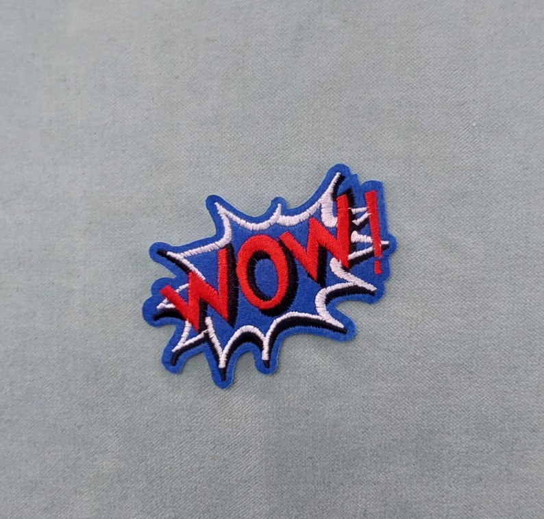 Embroidered iron-on comic onomatopoeia patch, pantonym badge, customize clothing and accessories 6