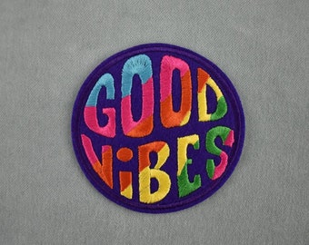 Patch Vibes thermocollant, écusson brodé sur fer