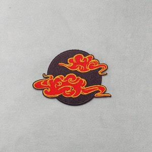 Embroidered iron-on red cloud patch, iron on patch, sewing patch, customize clothing and accessories