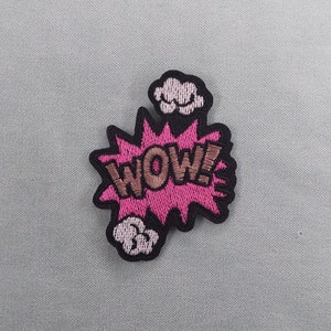 Embroidered iron-on comic onomatopoeia patch, pantonym badge, customize clothing and accessories 9