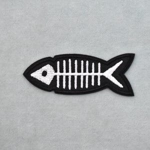 Parche termoadhesivo con ilustración de pez, insignia bordada termoadhesiva