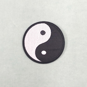 Yin and yang iron-on patch, embroidered badge