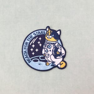 Patch Chat astronaute thermocollant, à repasser ou à coudre