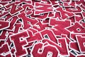 Garnet iron-on alphabet letter patches, embroidered patches, customize, personalize product logo