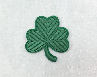 Embroidered iron-on clover patch, iron-on or sew-on patch, customize clothing and accessories