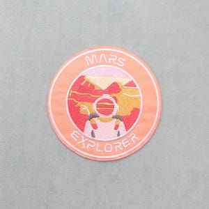 Iron-on Mars planet patch, embroidered patch
