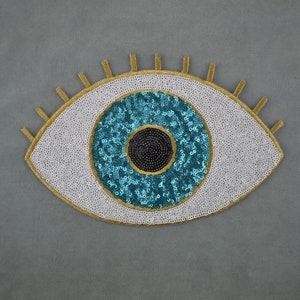 Tiny Evil eyes embroidered SEW on/IRON on patches