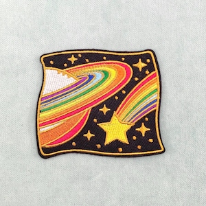 Space iron-on patch, embroidered space patch to iron on or sew on