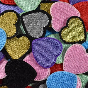 Lots of 3 embroidered heart patches, iron-on patches, iron on patch, sewing patch, customize clothes and accessories