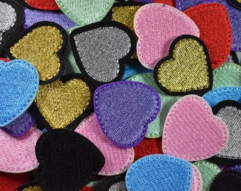 Lots of 3 embroidered heart patches, iron-on patches, iron on patch, sewing patch, customize clothes and accessories