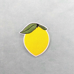Patch citron thermocollant brodé, écusson agrumes à customiser