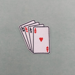 Parche de carta, insignia de póquer bordada para planchar