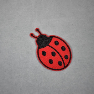 Embroidered iron-on ladybug patch, iron on patch, sewing patch, customize clothing and accessories