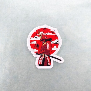 Iron-on samurai patch 10 cm / 14 cm, embroidered badge