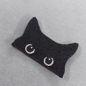 Patch regard chat noir, écusson thermocollant brodé image 3