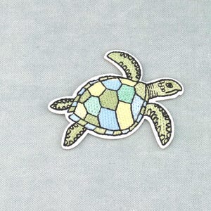 Patch tortue art, écusson réptile thermocollant brodé, fer sur patch, patch à coudre, customiser vêtements et accessoires