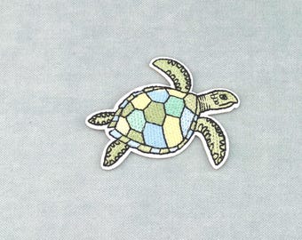 Turtle art patch, embroidered reptile iron-on patch, iron-on patch, sew-on patch, customize clothes and accessories