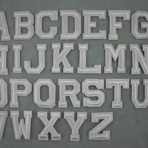 Patchs lettres alphabet thermocollants blancs , écussons brodés , Customiser, Personnaliser image 3