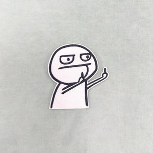 Aufnäher „Wütender Mann“, gestickter Aufnäher zum Aufbügeln