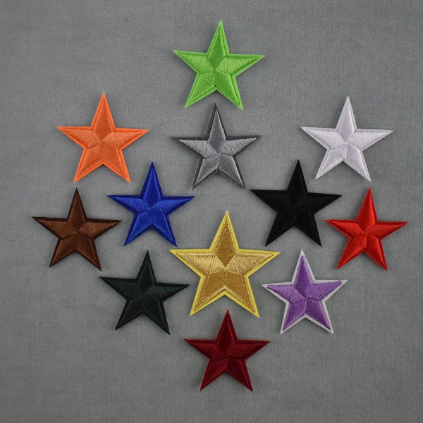3 Patchs étoiles thermocollants , Patchs brodés sur fer ou à coudre, customiser vêtements et accessoires