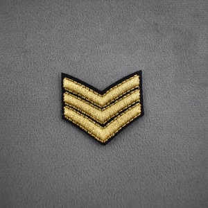 Gold and silver military patch, iron-on patch embroidered on iron or sewing, customize clothing and accessories