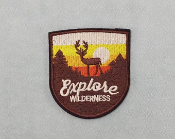 Explore wilderness set, iron-on patch embroidered on iron or sewing, customize clothing and accessories