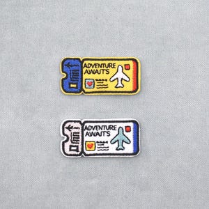 Toppa per biglietto aereo, distintivo ricamato da stirare, due modelli