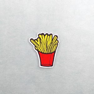 アイロン接着フライドポテトパッチ、刺繍バッジ