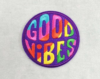 Patch Vibes thermocollant, écusson brodé sur fer