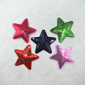 Glitter strijkster patch, diverse kleuren, glitterster