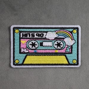 Patch Cassette vintage thermocollant, écusson brodé sur fer image 2