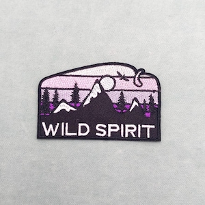 Wild Spirit iron-on patch, nature-themed embroidered travel patch